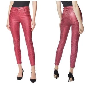 J brand Alana Opium Jagged Python Skinny jeans
